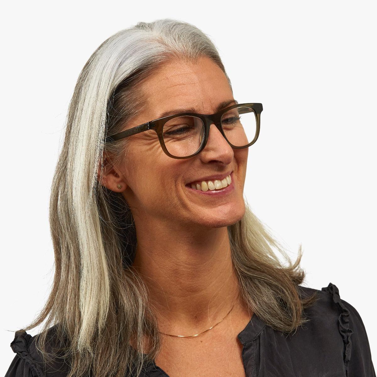 Luxreaders stylish Malmö Shiny Olive Blue light glasses. Made from Acetate in a Square shape.