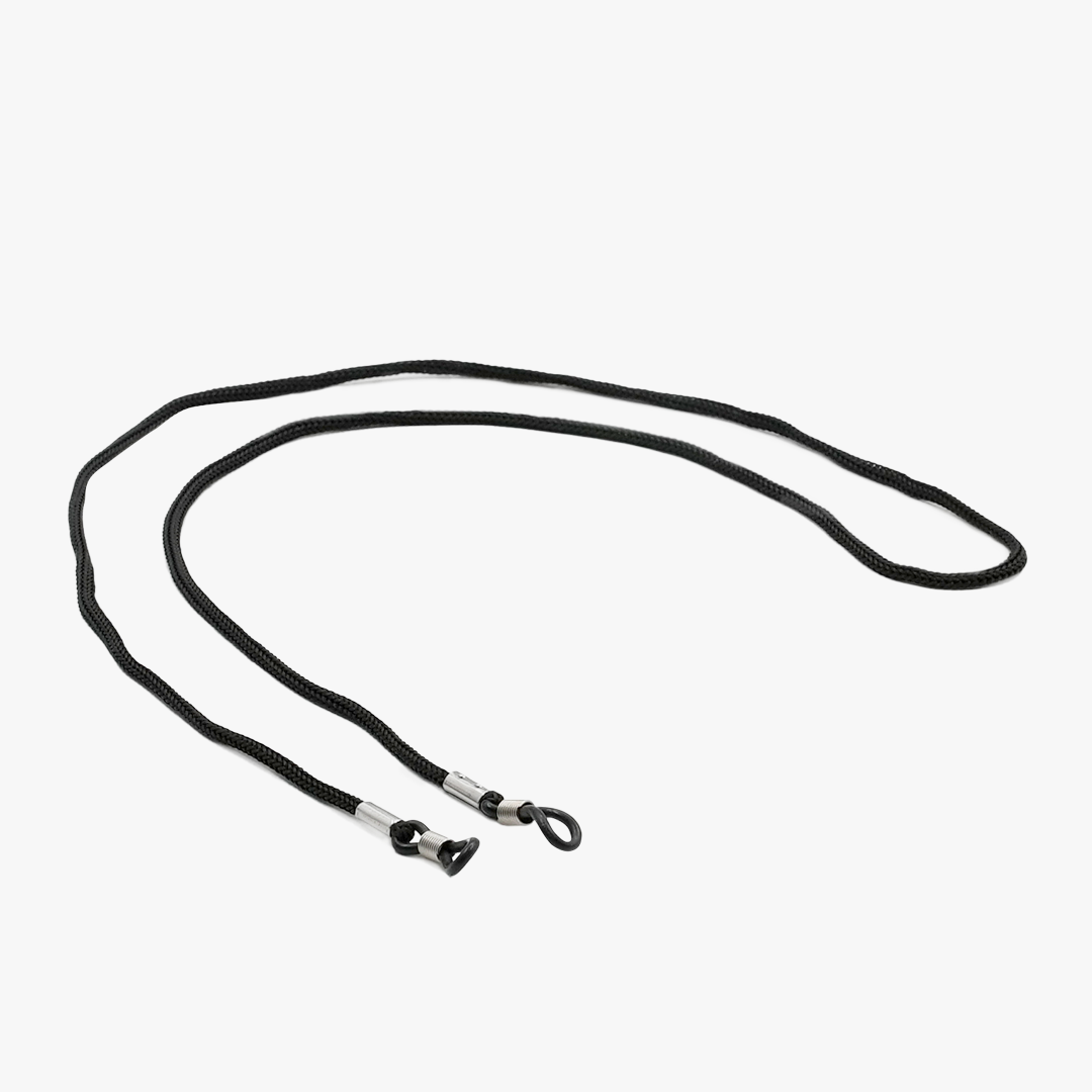 Black nylon cord for glasses with adjustable loops
