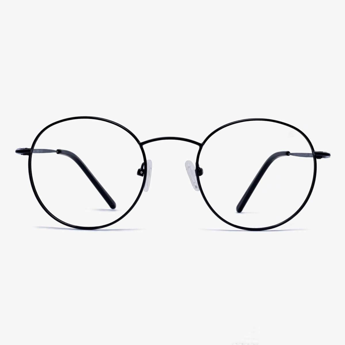 Luxreaders stylish Women's Tromsø Black Blue light glasses. Made from Stainless steel in a Round shape.