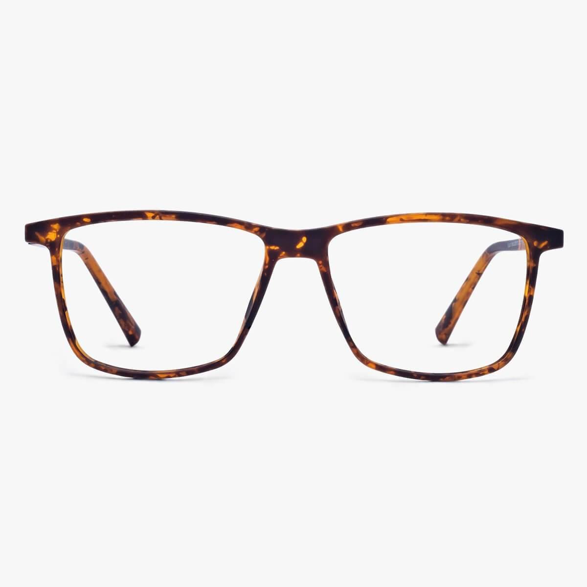 Luxreaders stylish Women's København Turtle Blue light glasses. Made from Rubber in a Square shape.