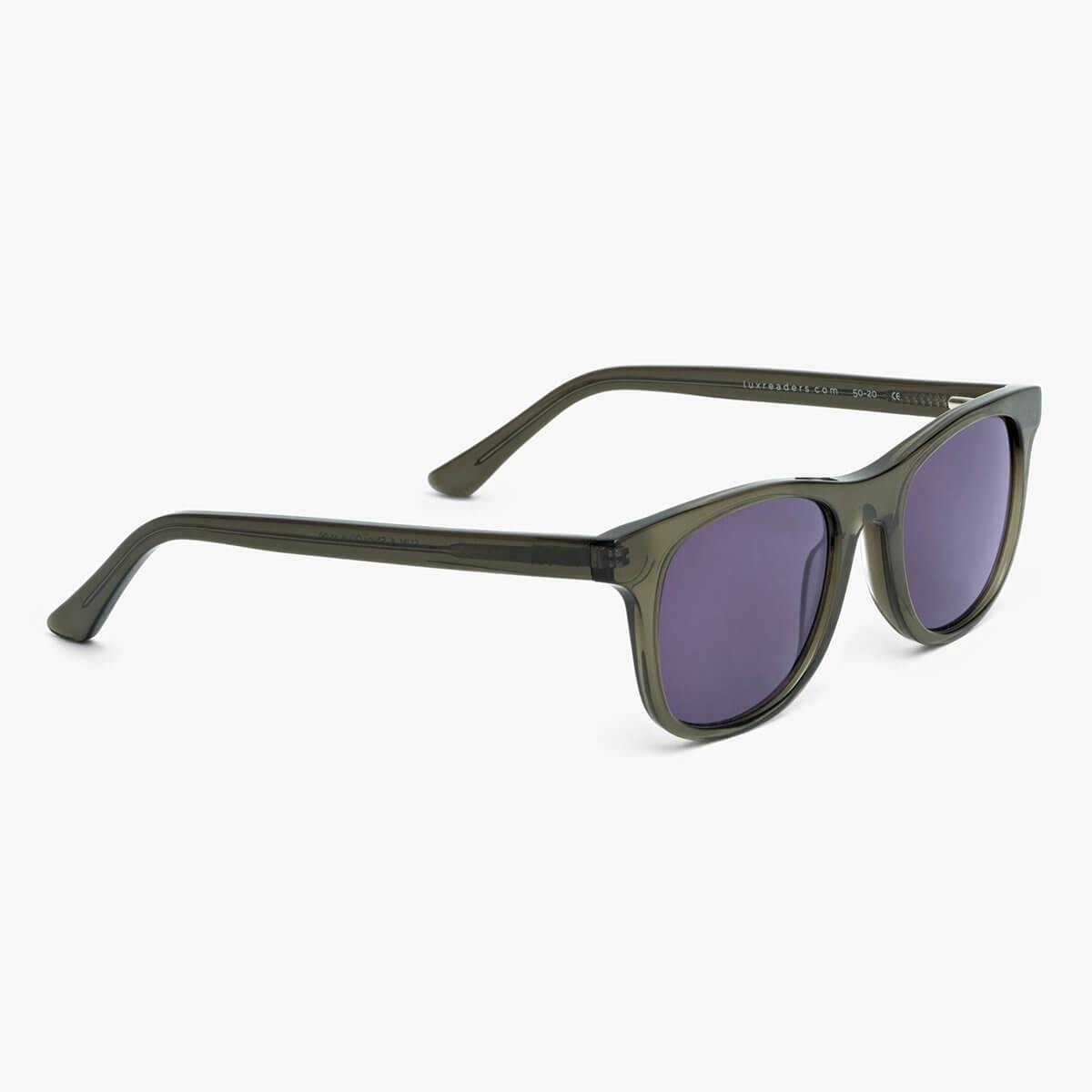 Luxreaders stylish Women's Malmö Shiny Olive Sunglasses. Made from Acetate in a Square shape.