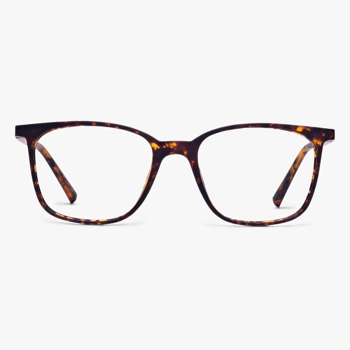 Tortoiseshell square glasses with a sleek design