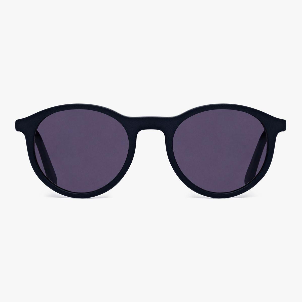 Løkken Black round black sunglasses with dark lenses