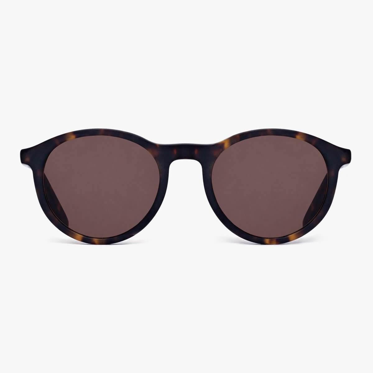 Løkken Dark Turtle round tortoiseshell sunglasses with dark lenses