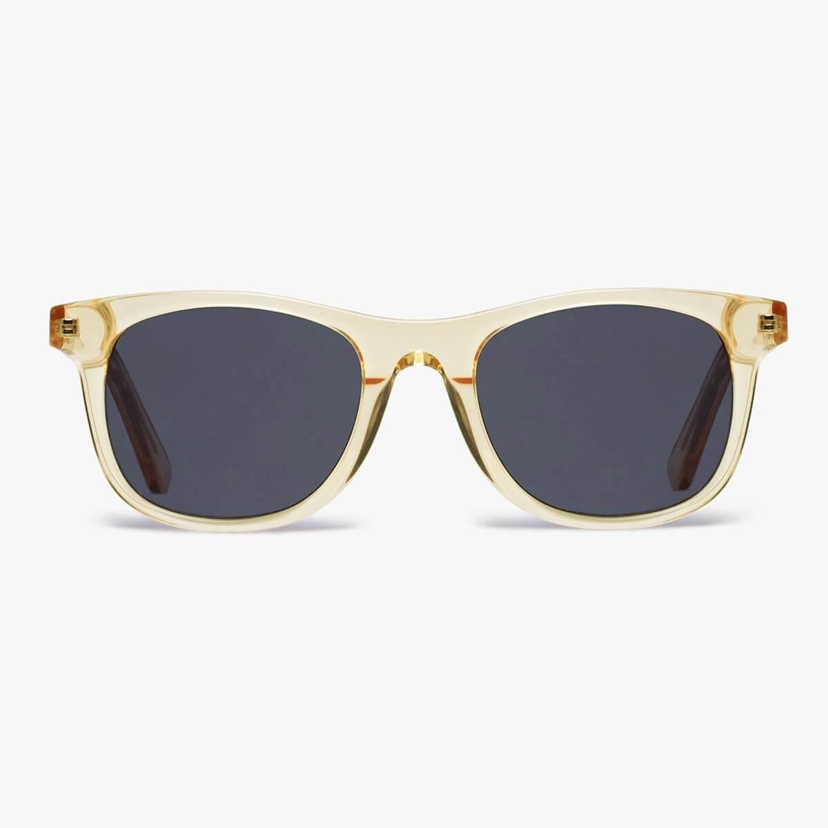 Crystal lemon sunglasses with dark lenses