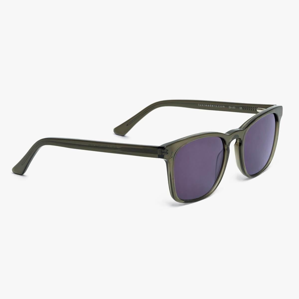 Men's olive sunglasses with Luxreaders branding