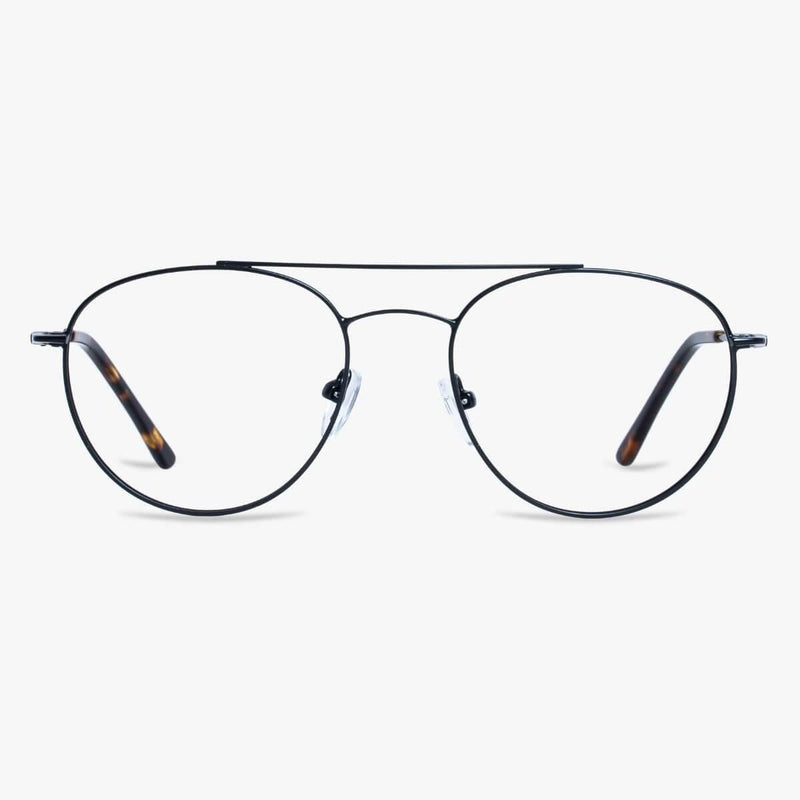 Men's Göteborg Black aviator-style glasses with thin frames