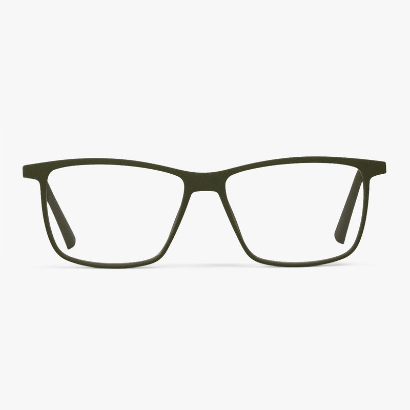 Men's København Dark Army rectangular army green glasses
