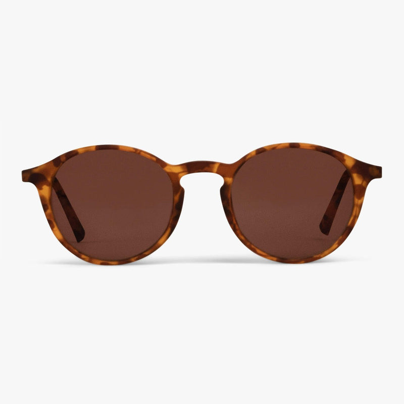 Men's tortoiseshell sunglasses with round lenses