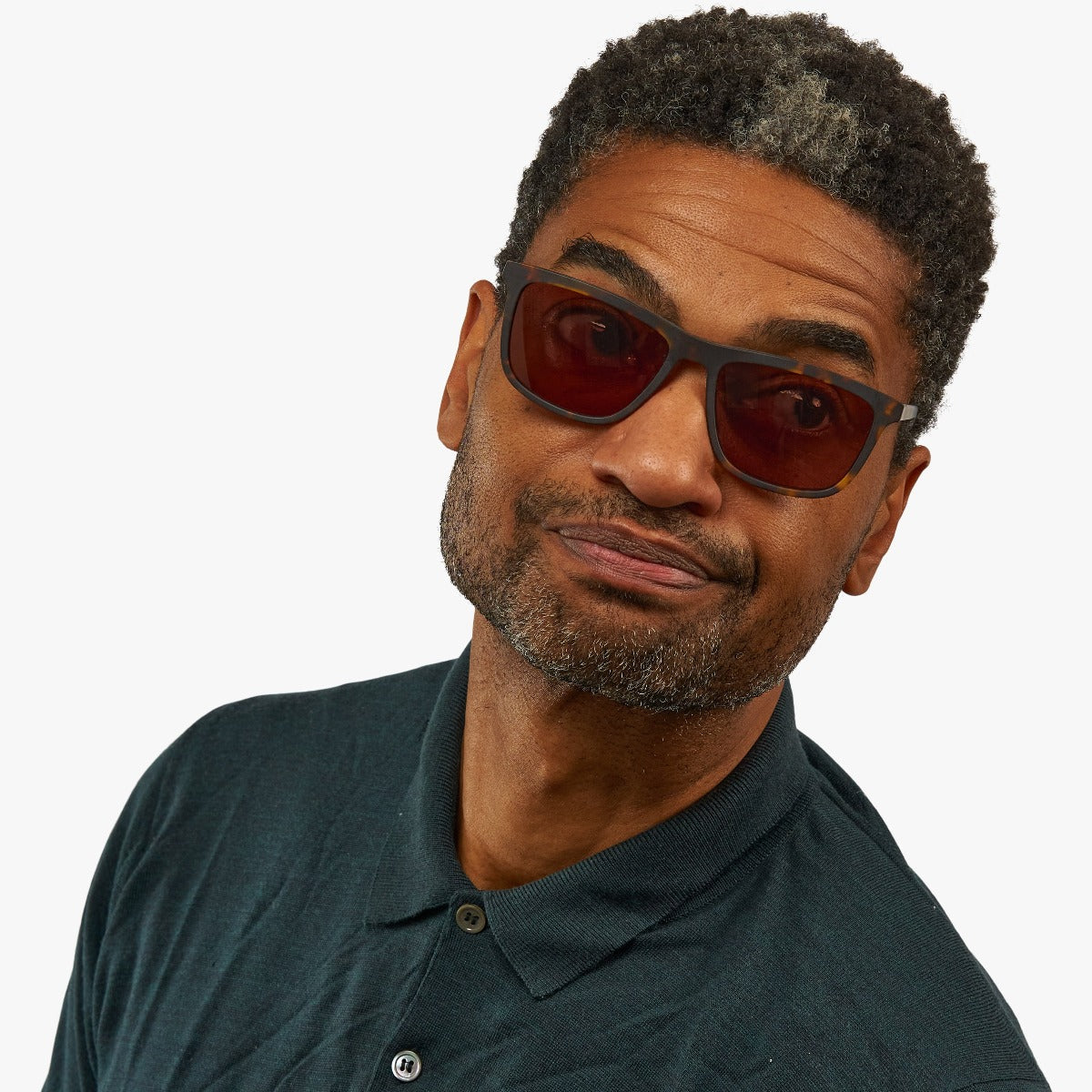 Person wearing Men's Oslo Dark Turtle glasses
