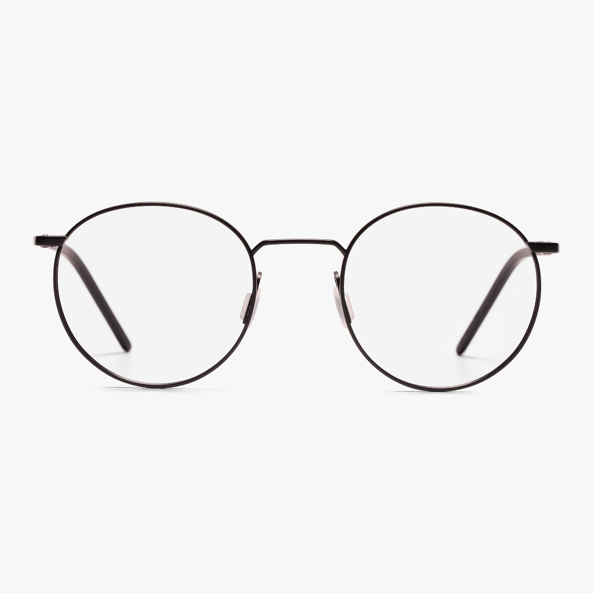 Silkeborg Black round reading glasses with thin black metal frame