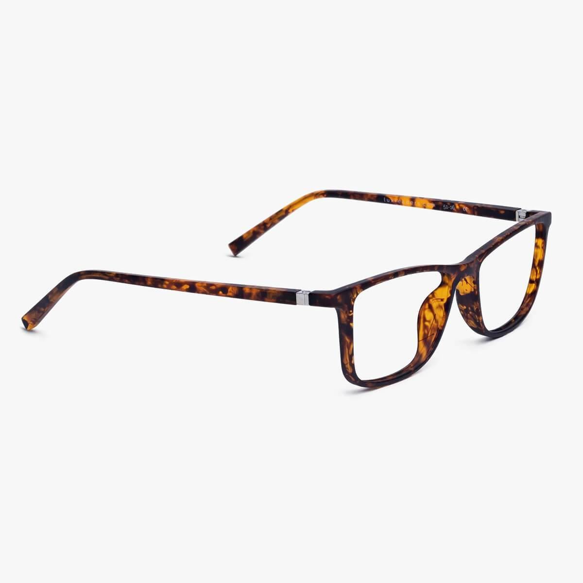Tortoise shell Skagen Turtle reading glasses with a classic rectangular frame