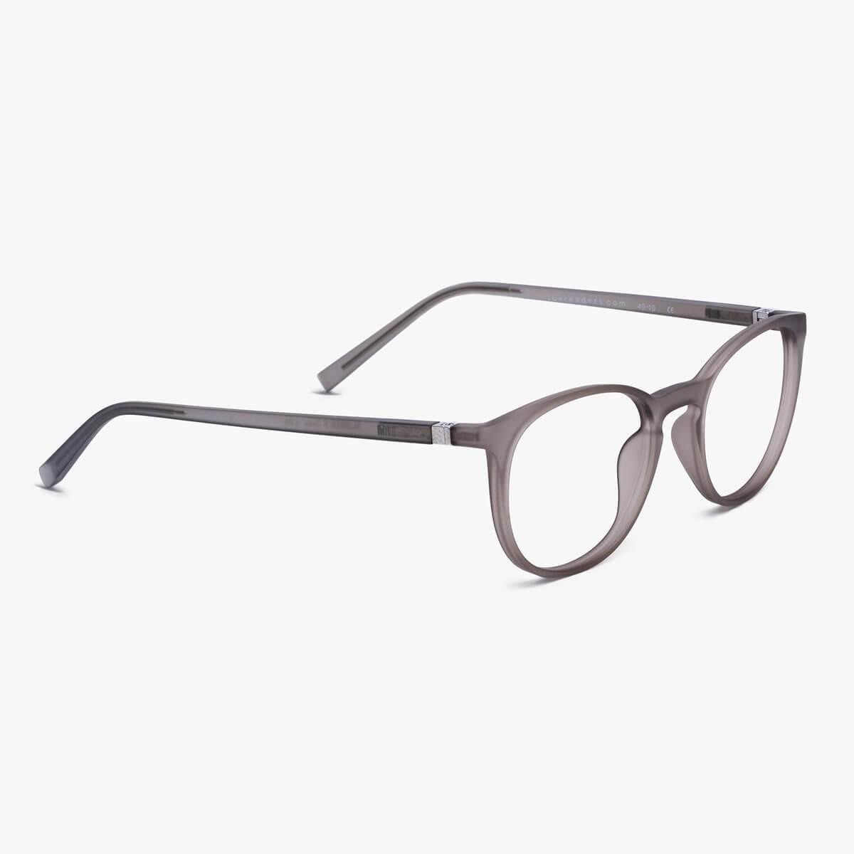 Stockholm Grey reading glasses with transparent grey frames