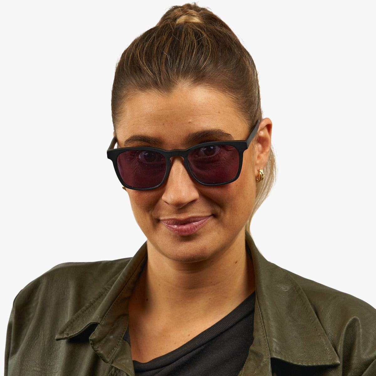 Person wearing Women's Bornholm Black sunglasses