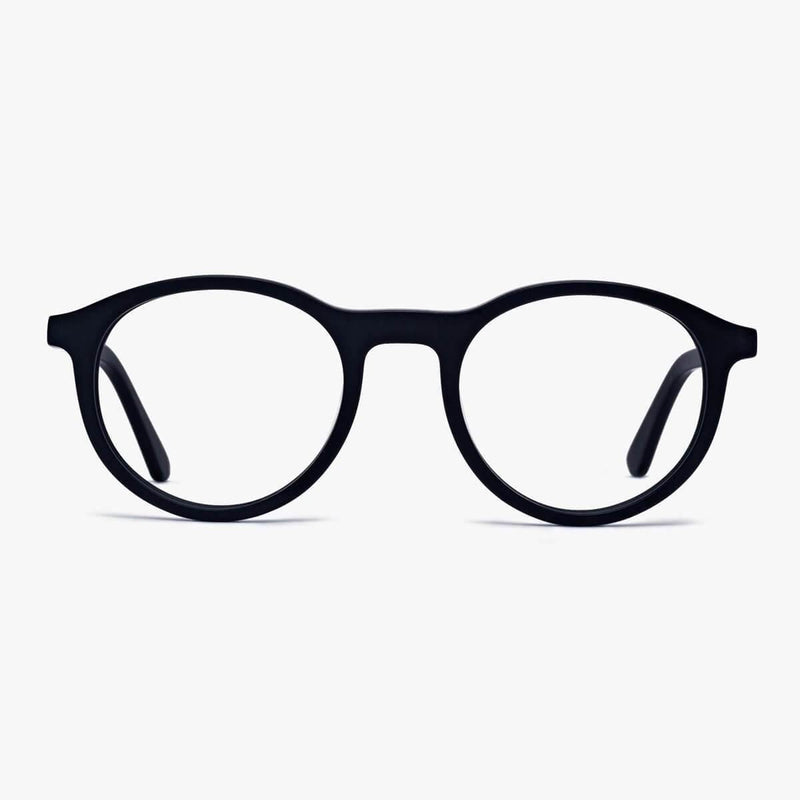 Women's Løkken Black round glasses in matte black finish