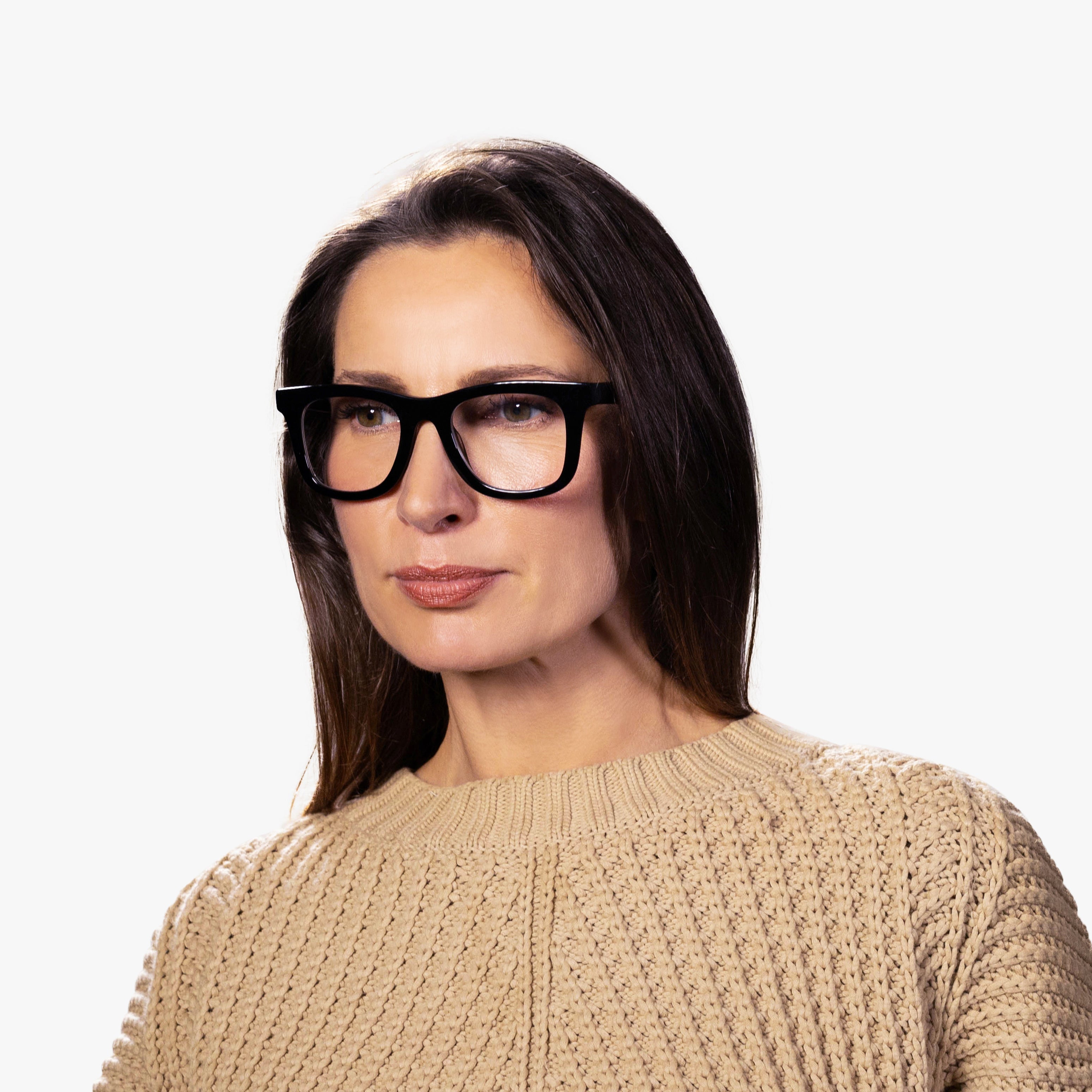 Woman wearing Women's Samsø Black glasses