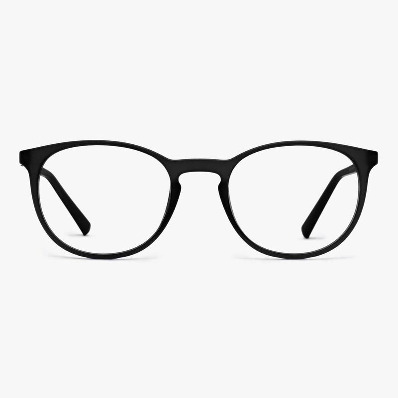 Women's Stockholm black round reading glasses