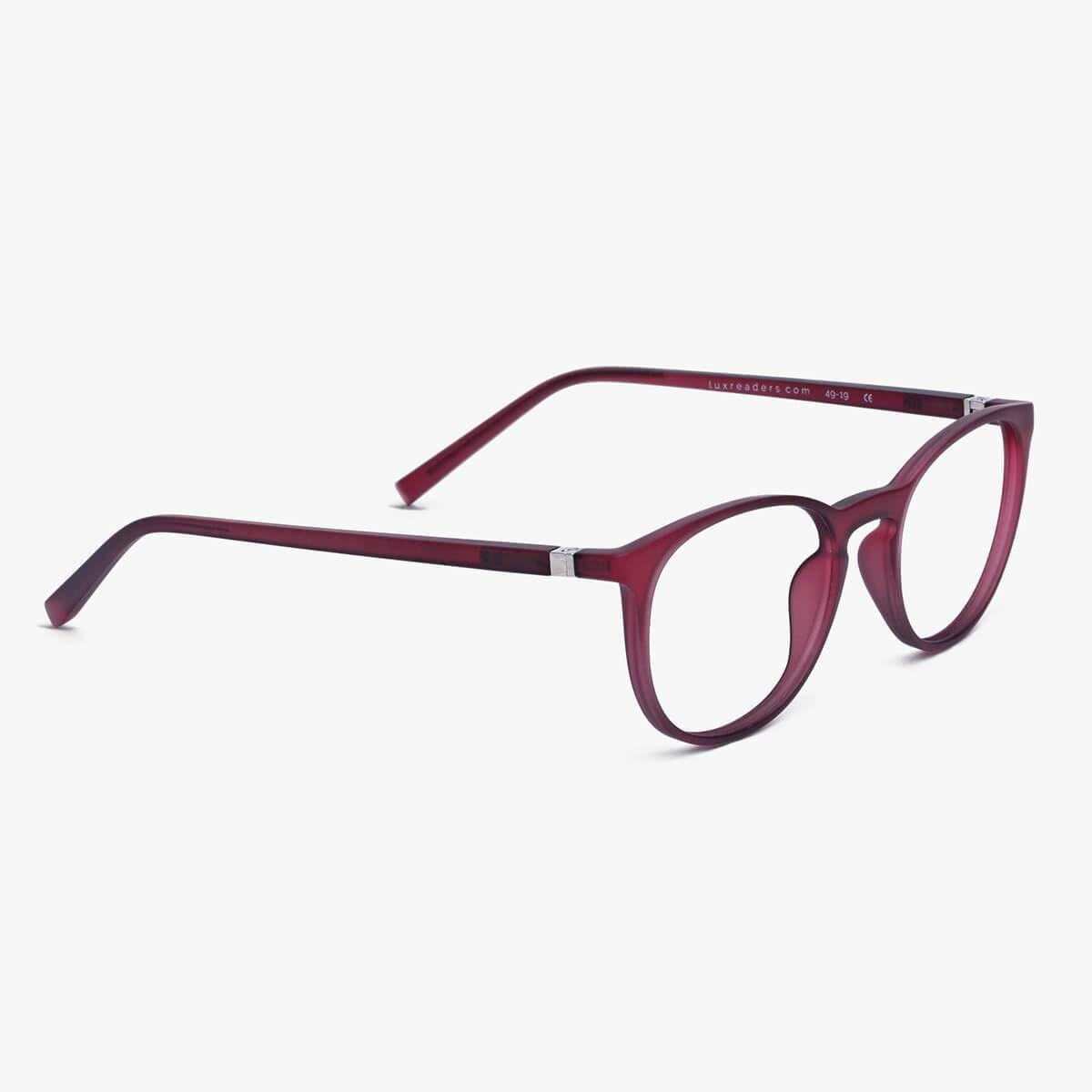 Women's red reading glasses with cat-eye frame from Luxreaders