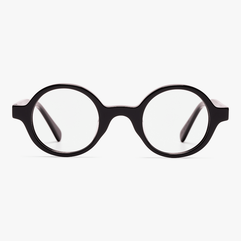 Round black Tórshavn glasses with thick frames